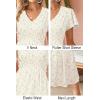 imageVOTEPRETTY Womens 2025 Summer Boho Maxi Dresses Flutter Short Sleeve V Neck Casual Beach Wedding Guest Vacation Long DressWhite Brown Floral