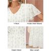 imageVOTEPRETTY Womens 2025 Summer Boho Maxi Dresses Flutter Short Sleeve V Neck Casual Beach Wedding Guest Vacation Long DressWhite Green Rose Floral