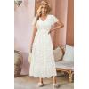 imageVOTEPRETTY Womens 2025 Summer Boho Maxi Dresses Flutter Short Sleeve V Neck Casual Beach Wedding Guest Vacation Long DressWhite Green Rose Floral