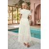 imageVOTEPRETTY Womens 2025 Summer Boho Maxi Dresses Flutter Short Sleeve V Neck Casual Beach Wedding Guest Vacation Long DressWhite Pink Rose Floral
