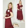 imageVOTEPRETTY Womens 2025 Summer Boho Maxi Dresses Flutter Short Sleeve V Neck Casual Beach Wedding Guest Vacation Long DressWine