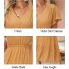 imageVOTEPRETTY Womens 2025 Summer Boho Maxi Dresses Flutter Short Sleeve V Neck Casual Beach Wedding Guest Vacation Long DressYellow Orange