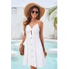 imageVOTEPRETTY Womens Summer Dresses Spring Sundresses Beach Clothes Outfit Vacation 2024 V Neck Casual Tropical Resort HawaiianAwhite Color