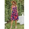 imageVOTEPRETTY Womens Summer Dresses Spring Sundresses Beach Clothes Outfit Vacation 2024 V Neck Casual Tropical Resort HawaiianBlue Purple Abstract Floral