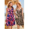 imageVOTEPRETTY Womens Summer Dresses Spring Sundresses Beach Clothes Outfit Vacation 2024 V Neck Casual Tropical Resort HawaiianBlue Purple Abstract Floral