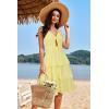 imageVOTEPRETTY Womens Summer Dresses Spring Sundresses Beach Clothes Outfit Vacation 2024 V Neck Casual Tropical Resort HawaiianBright Yellow
