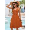 imageVOTEPRETTY Womens Summer Dresses Spring Sundresses Beach Clothes Outfit Vacation 2024 V Neck Casual Tropical Resort HawaiianBrown Red25