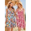 imageVOTEPRETTY Womens Summer Dresses Spring Sundresses Beach Clothes Outfit Vacation 2024 V Neck Casual Tropical Resort HawaiianColorful Banana Leaf
