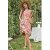 imageVOTEPRETTY Womens Summer Dresses Spring Sundresses Beach Clothes Outfit Vacation 2024 V Neck Casual Tropical Resort HawaiianColorful Small Leaf
