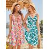 imageVOTEPRETTY Womens Summer Dresses Spring Sundresses Beach Clothes Outfit Vacation 2024 V Neck Casual Tropical Resort HawaiianColorful Small Leaf