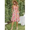 imageVOTEPRETTY Womens Summer Dresses Spring Sundresses Beach Clothes Outfit Vacation 2024 V Neck Casual Tropical Resort HawaiianColorful Small Leaf