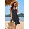 imageVOTEPRETTY Womens Summer Dresses Spring Sundresses Beach Clothes Outfit Vacation 2024 V Neck Casual Tropical Resort HawaiianDark Black