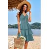 imageVOTEPRETTY Womens Summer Dresses Spring Sundresses Beach Clothes Outfit Vacation 2024 V Neck Casual Tropical Resort HawaiianNavy Blue