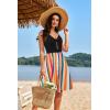 imageVOTEPRETTY Womens Summer Dresses Spring Sundresses Beach Clothes Outfit Vacation 2024 V Neck Casual Tropical Resort HawaiianRainbow25