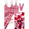 imageVOTEPRETTY Womens Summer Dresses Spring Sundresses Beach Clothes Outfit Vacation 2024 V Neck Casual Tropical Resort HawaiianRed Leopard