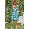 imageVOTEPRETTY Womens Summer Dresses Spring Sundresses Beach Clothes Outfit Vacation 2024 V Neck Casual Tropical Resort HawaiianWhite Green Leaf