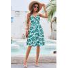 imageVOTEPRETTY Womens Summer Dresses Spring Sundresses Beach Clothes Outfit Vacation 2024 V Neck Casual Tropical Resort HawaiianWhite Green Leaf