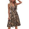imageVOTEPRETTY Womens Summer Dresses Spring Sundresses Beach Clothes Outfit Vacation 2024 V Neck Casual Tropical Resort HawaiianApricot Leapard Floral